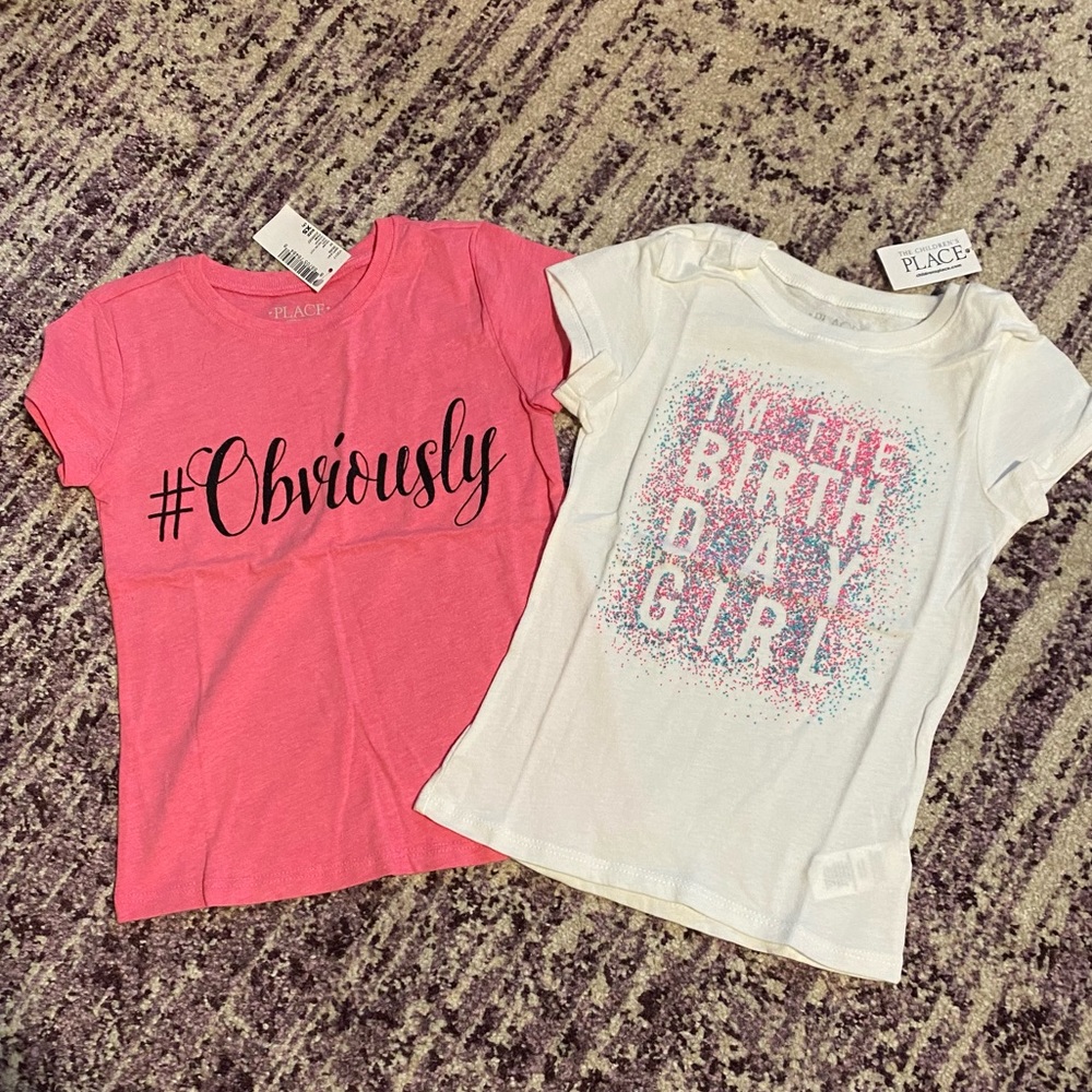 2 Girls childrens place NWT tee shirts XS